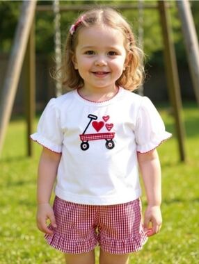 Petit Ami Heart Shirt & Short Set